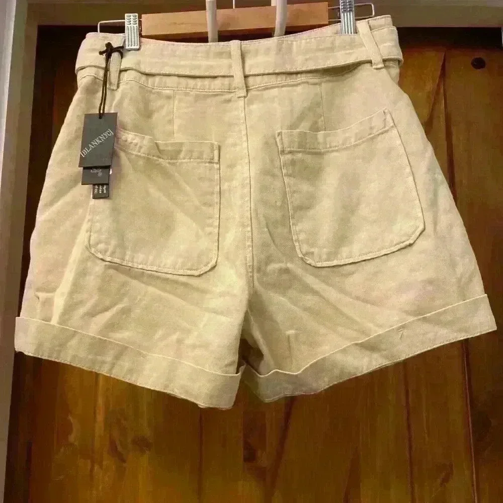 Blanknyc Twill Paperbag Shorts Ivory Sz 31 Far Away NWT - Picture 3 of 8